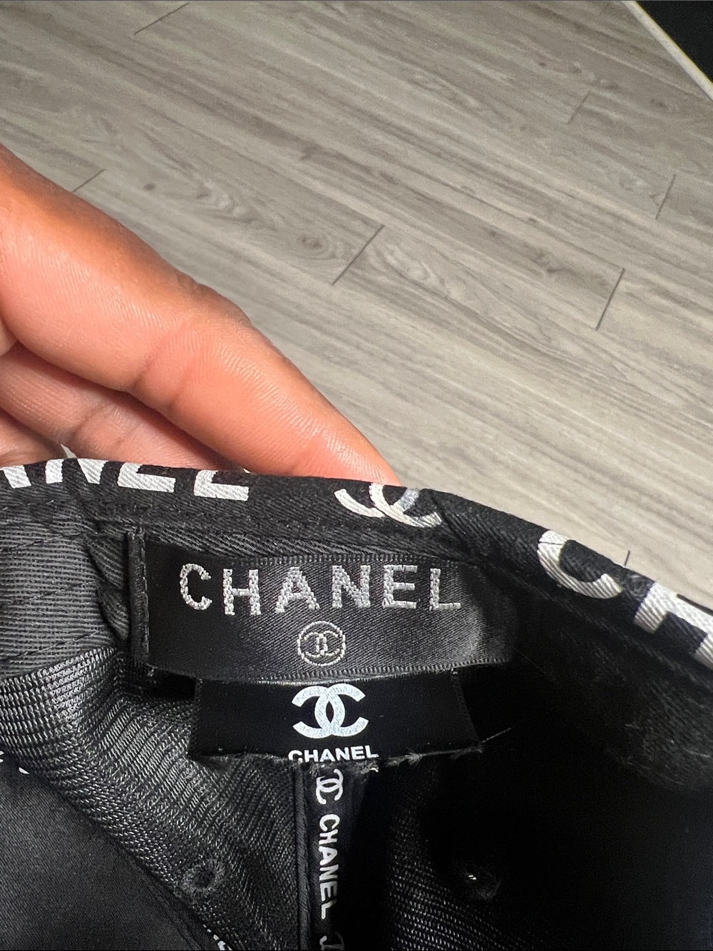 CHANEL Black Baseball Cap with White CC Logo and Brim Lettering - Picture 10 of 13